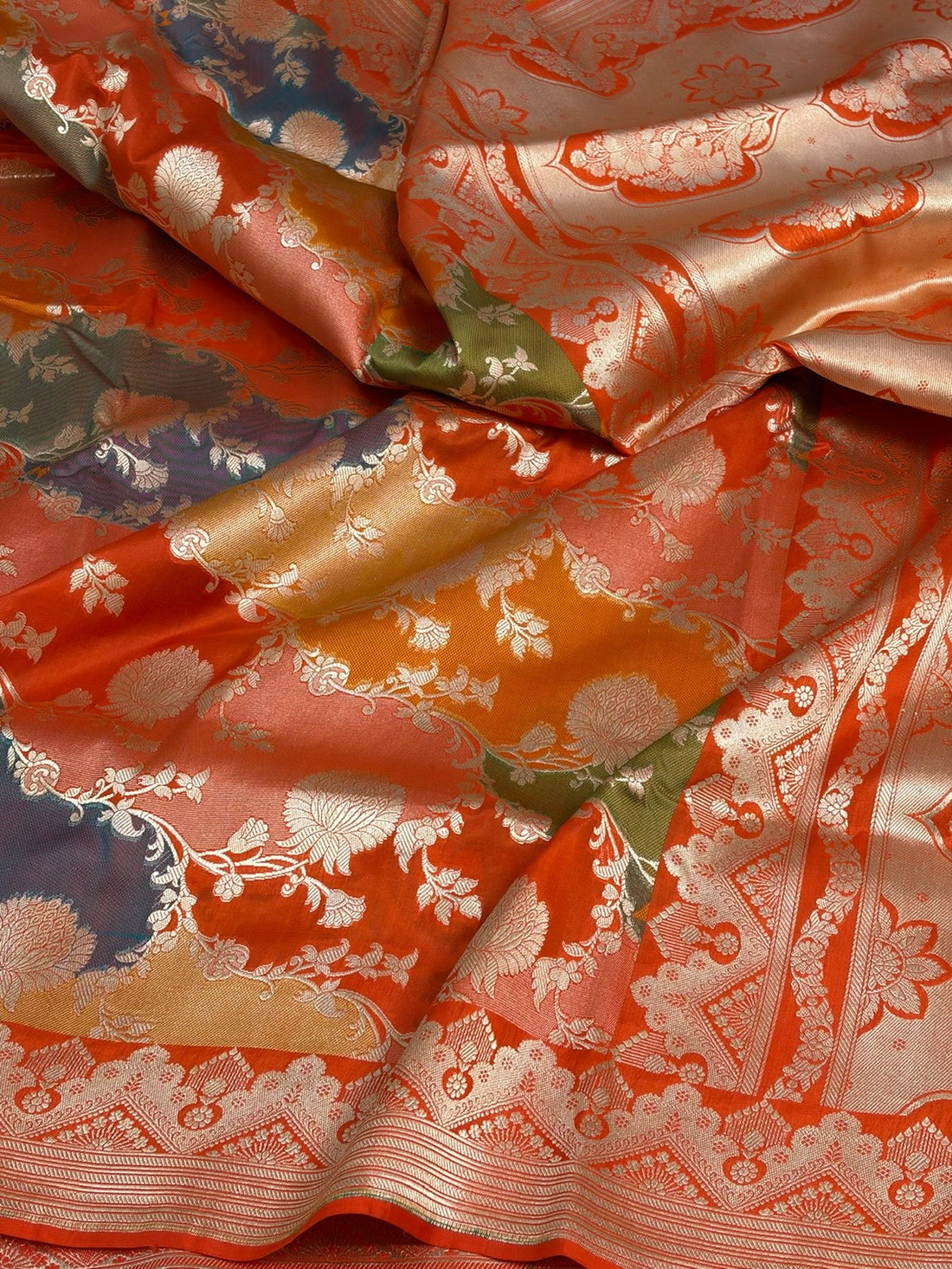 Orange Rangkaat Banarasi Pure Katan Silk Saree