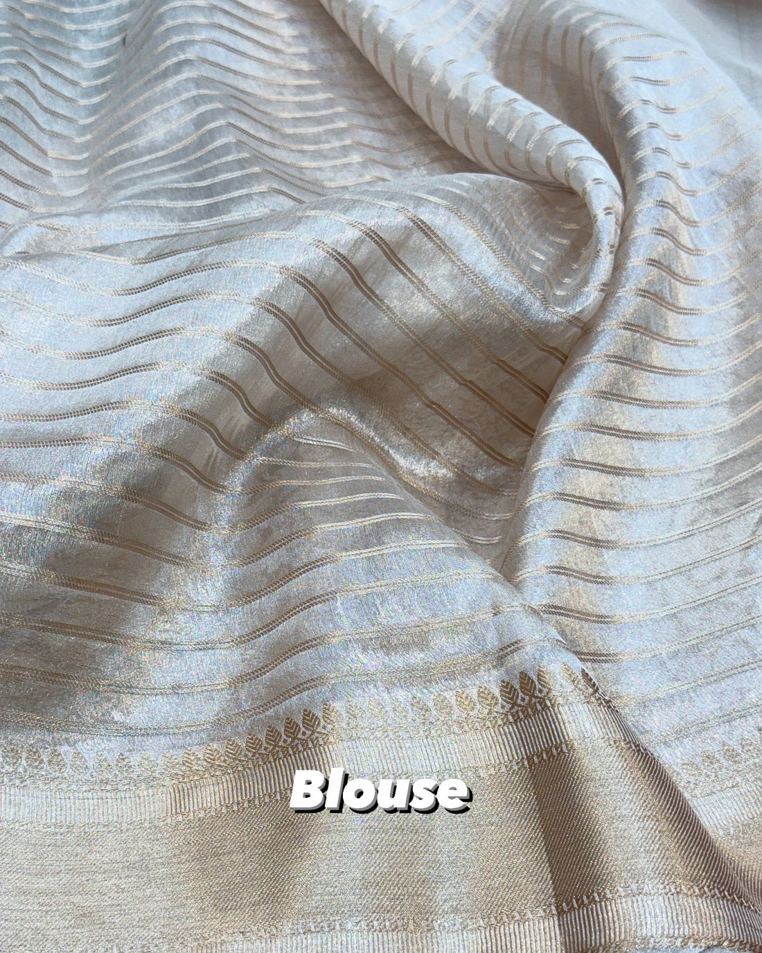 Silver Zari Pure Banarasi Tissue Silk Saree | Pure Kora Tissue | Cutwork Technique | Lightweight Banarasi Saree