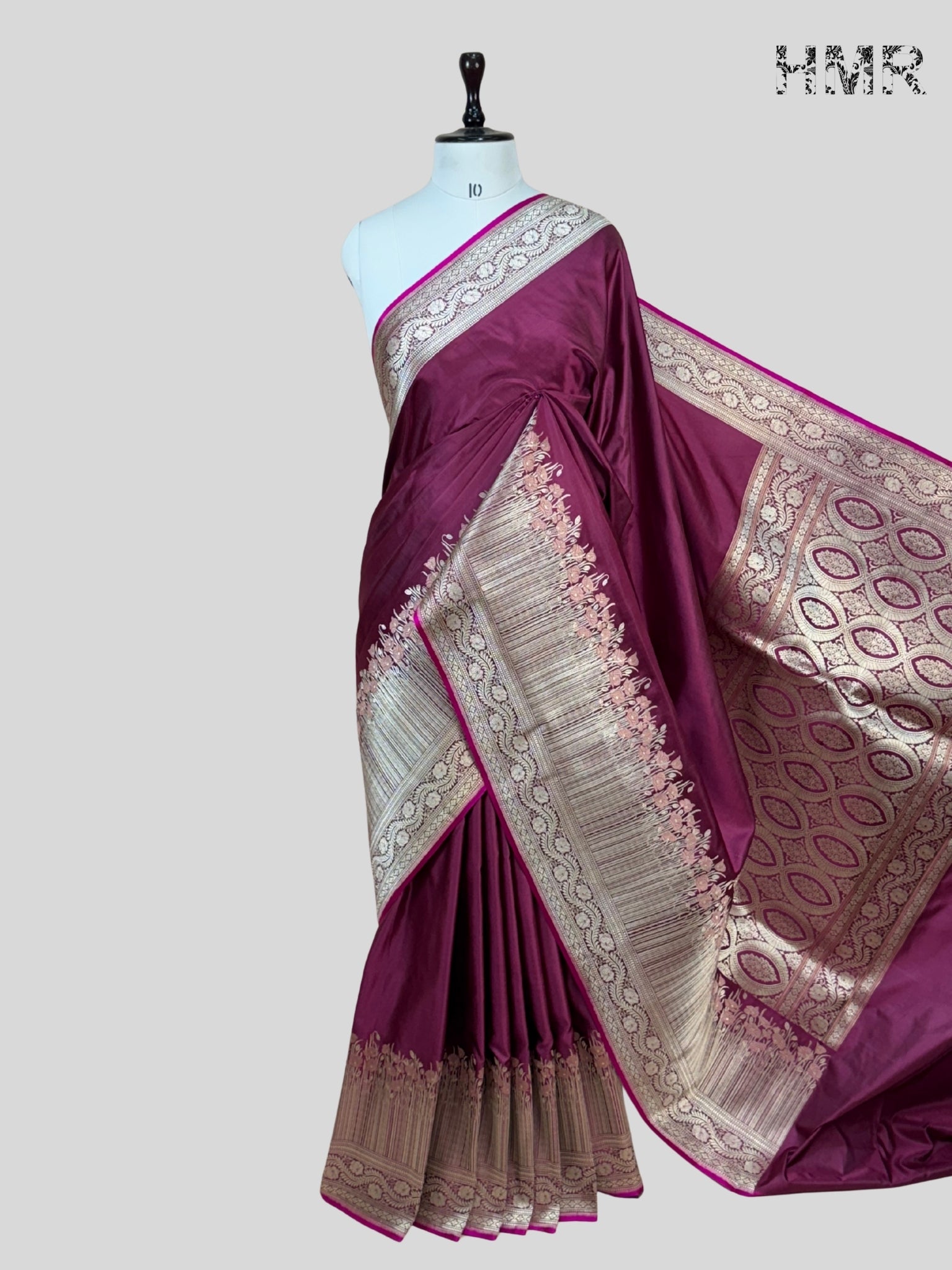 Handwoven Pure Banarasi Satin Silk Saree – Kadwa Weave | 100% Pure Satin Silk | Authentic Banaras Handloom