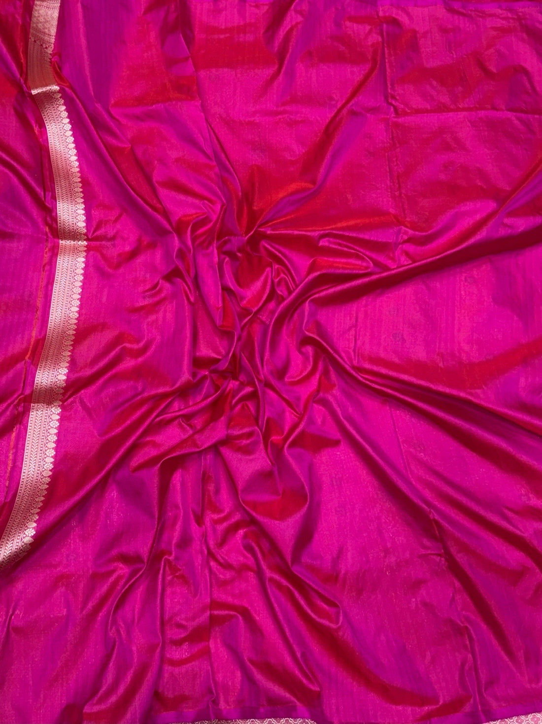 Rani Pink Handwoven Pure Banarasi Silk Brocade Saree