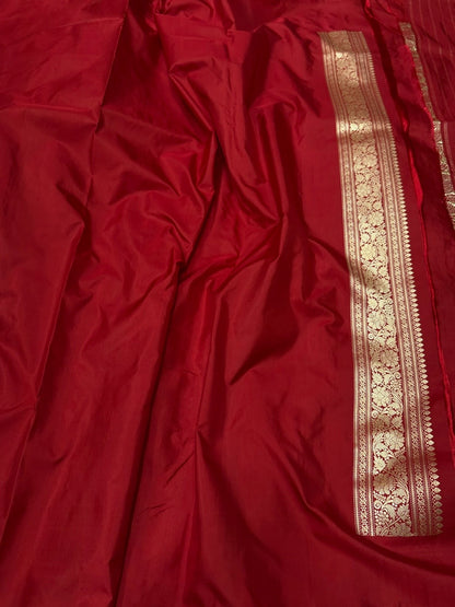 Red Handwoven Pure Banarasi Silk Saree