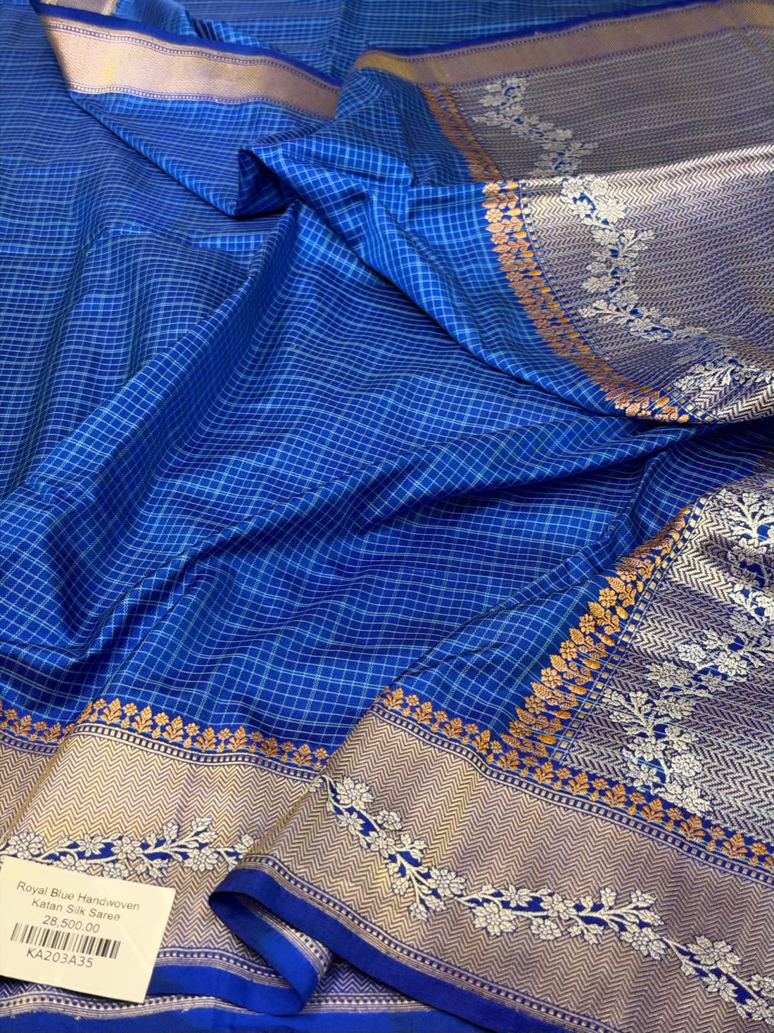 Royal Blue Handwoven Pure Banarasi Katan Silk Saree