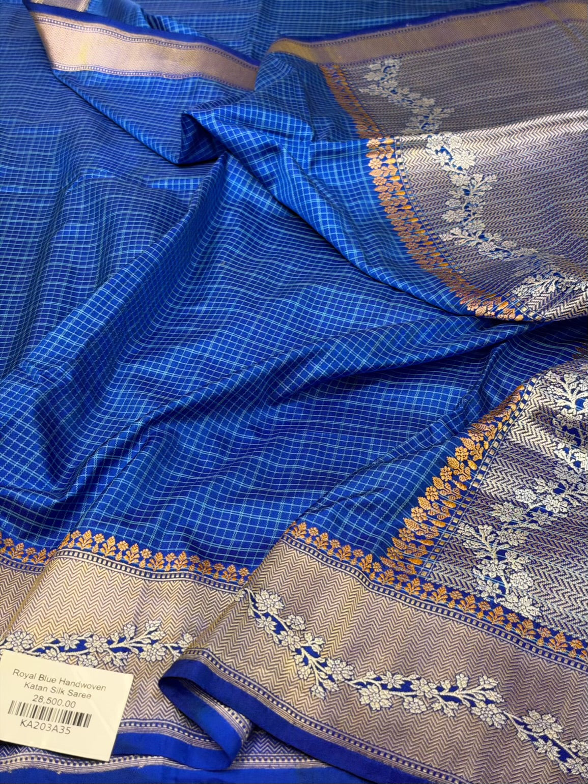 Royal Blue Handwoven Pure Banarasi Katan Silk Saree