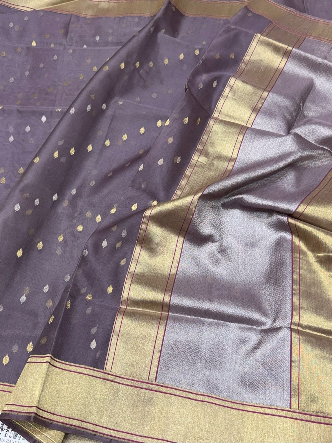 Mauve Handwoven Banarasi Pure Organza Saree