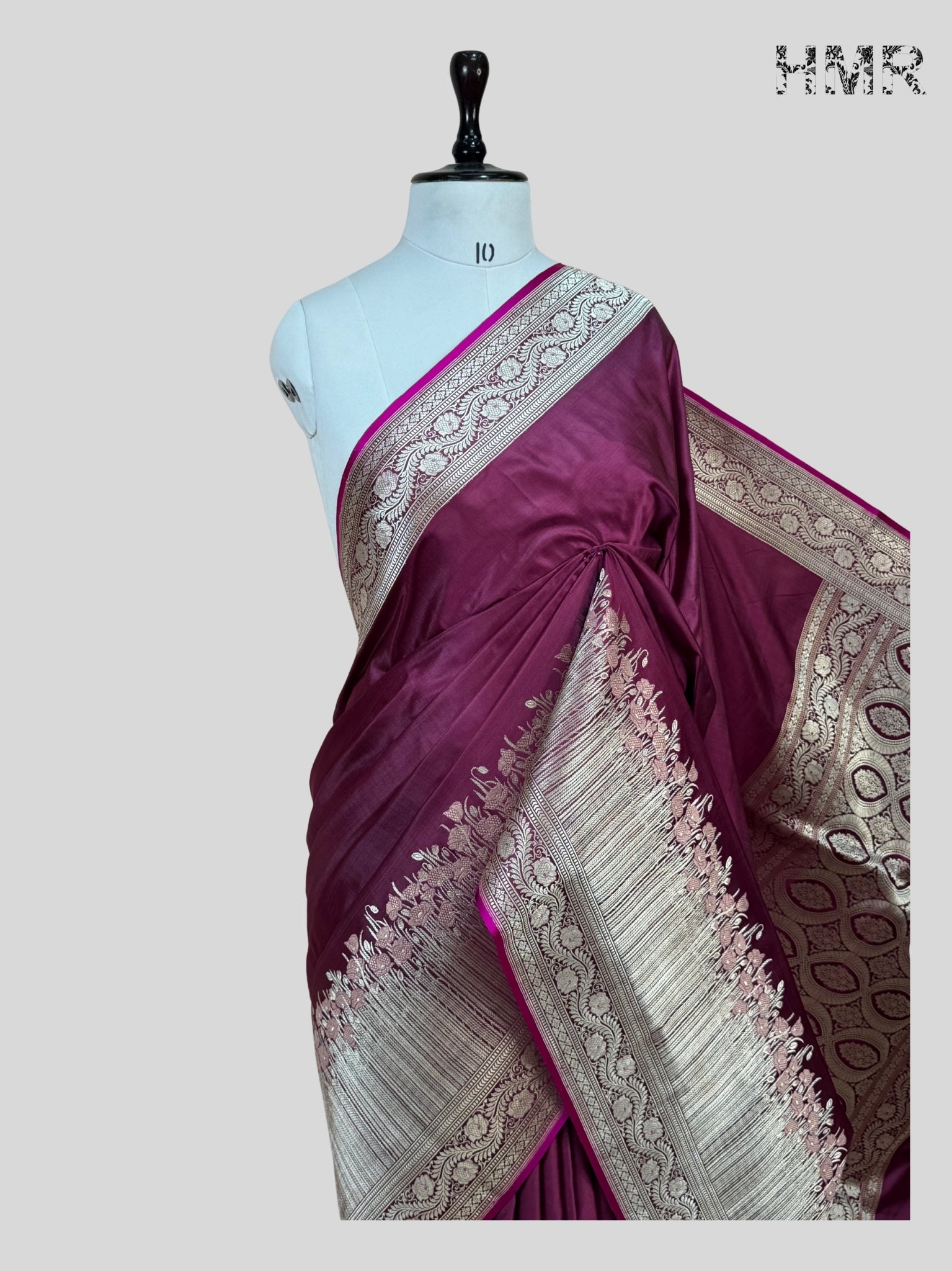 Handwoven Pure Banarasi Satin Silk Saree – Kadwa Weave | 100% Pure Satin Silk | Authentic Banaras Handloom