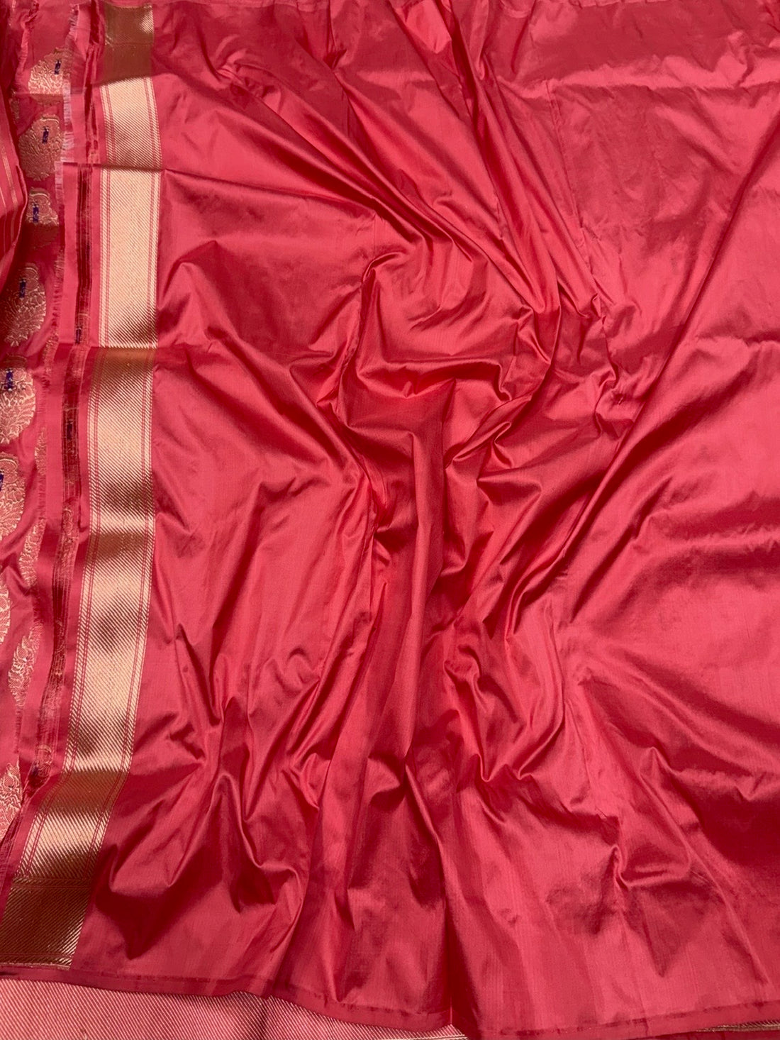 Peach Handwoven Pure Banarasi Silk Saree