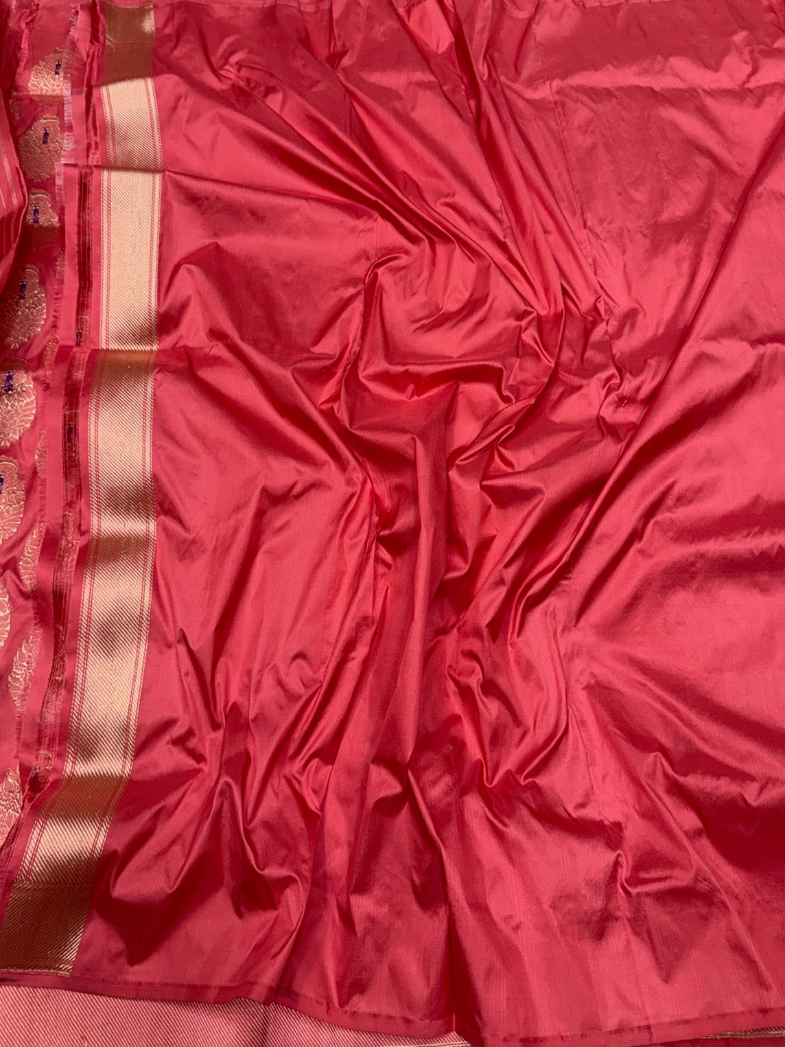 Peach Handwoven Pure Banarasi Silk Saree