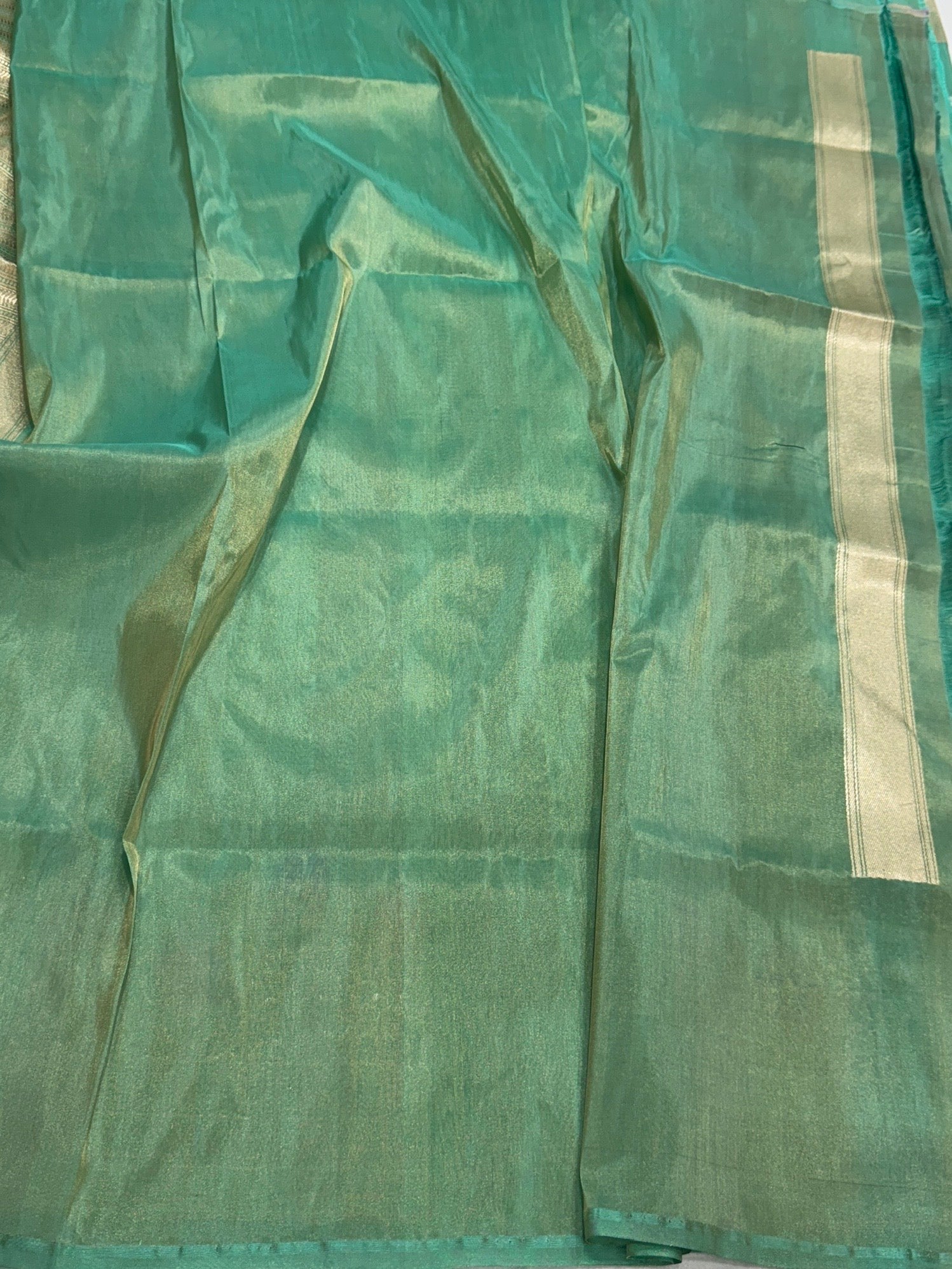 Sea Green Handwoven Pure Banarasi Tissue Saree