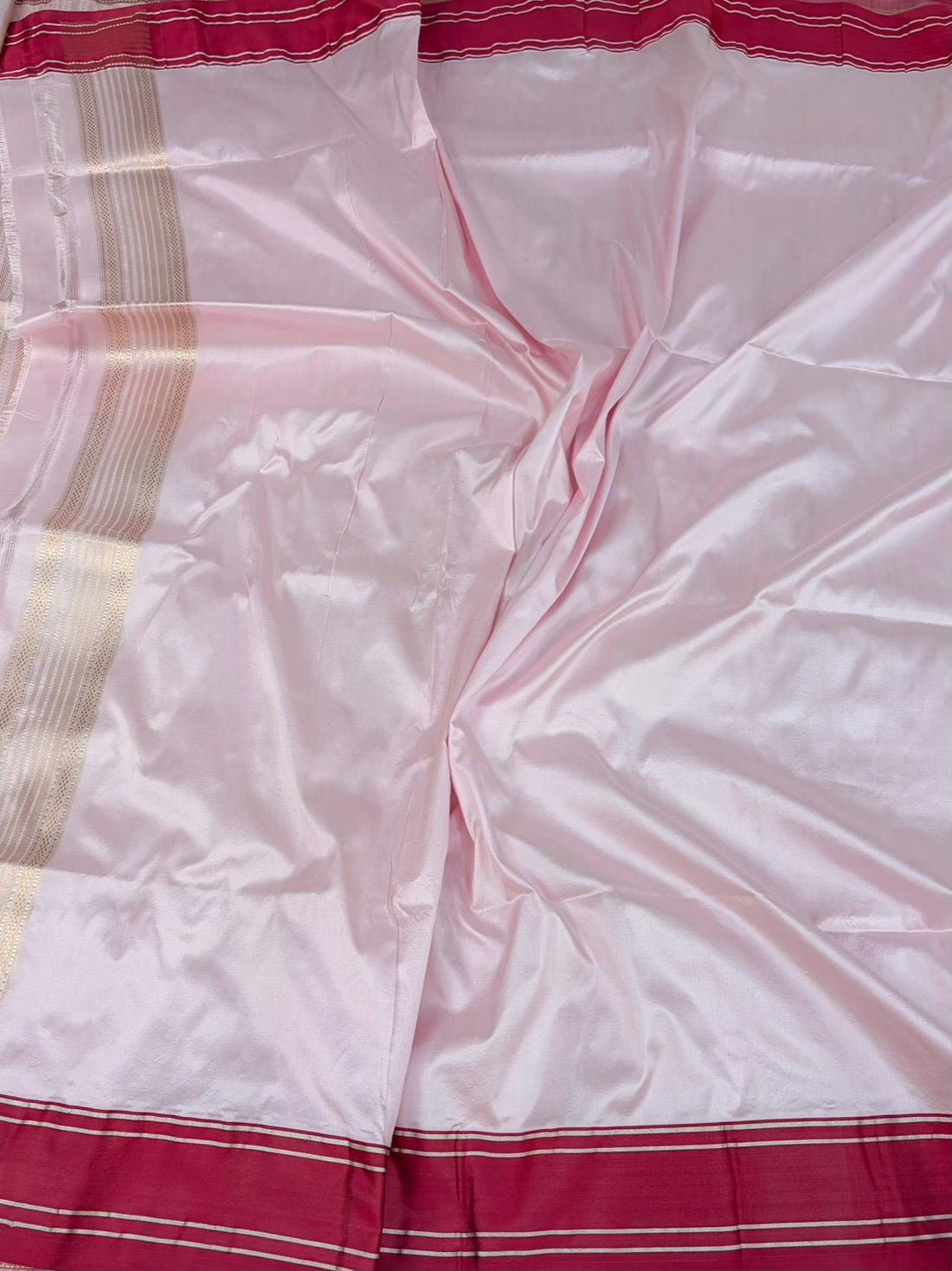 Baby Pink Handwoven Pure Banarasi Katan Silk Saree