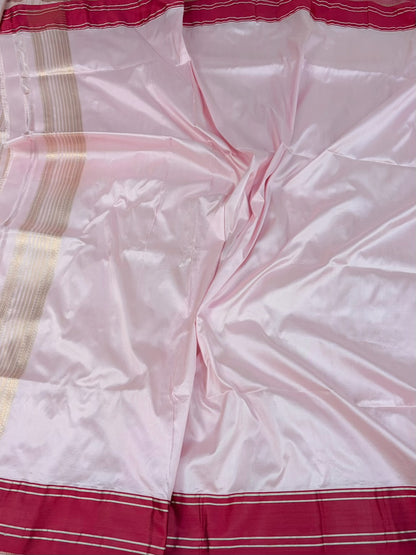 Baby Pink Handwoven Pure Banarasi Katan Silk Saree