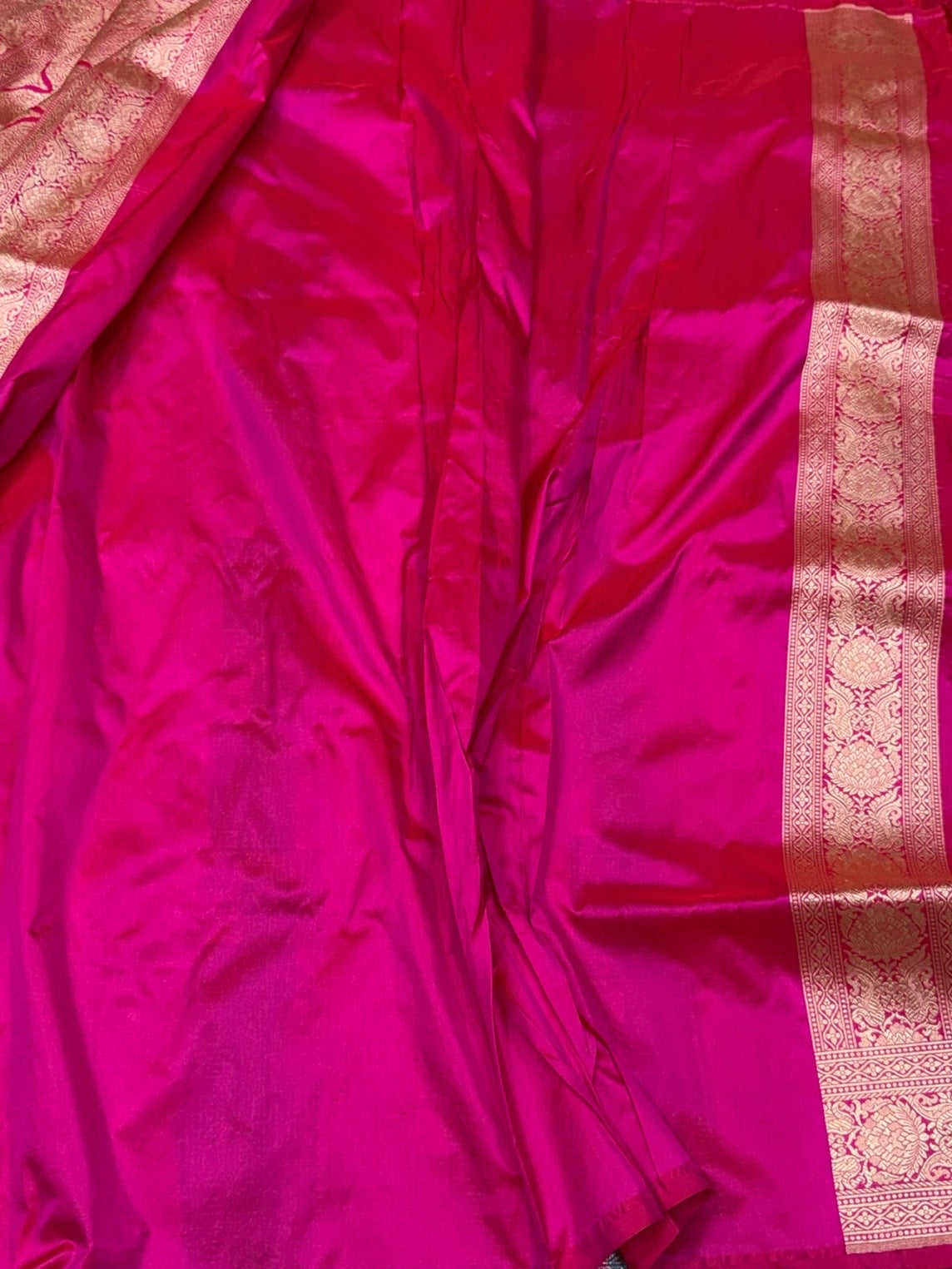 Rani Pink Rangkaat Pure Banarasi Silk Saree