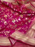 Rani Pink Banarasi Minakari Pure Katan Silk Saree