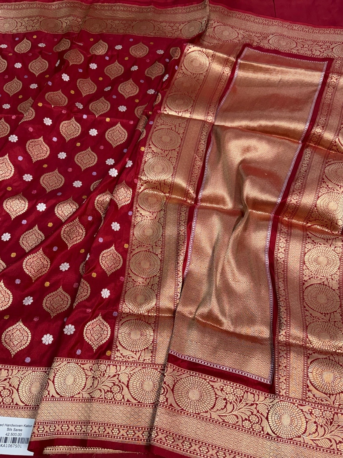 Red Handwoven Pure Silk Banarasi Saree