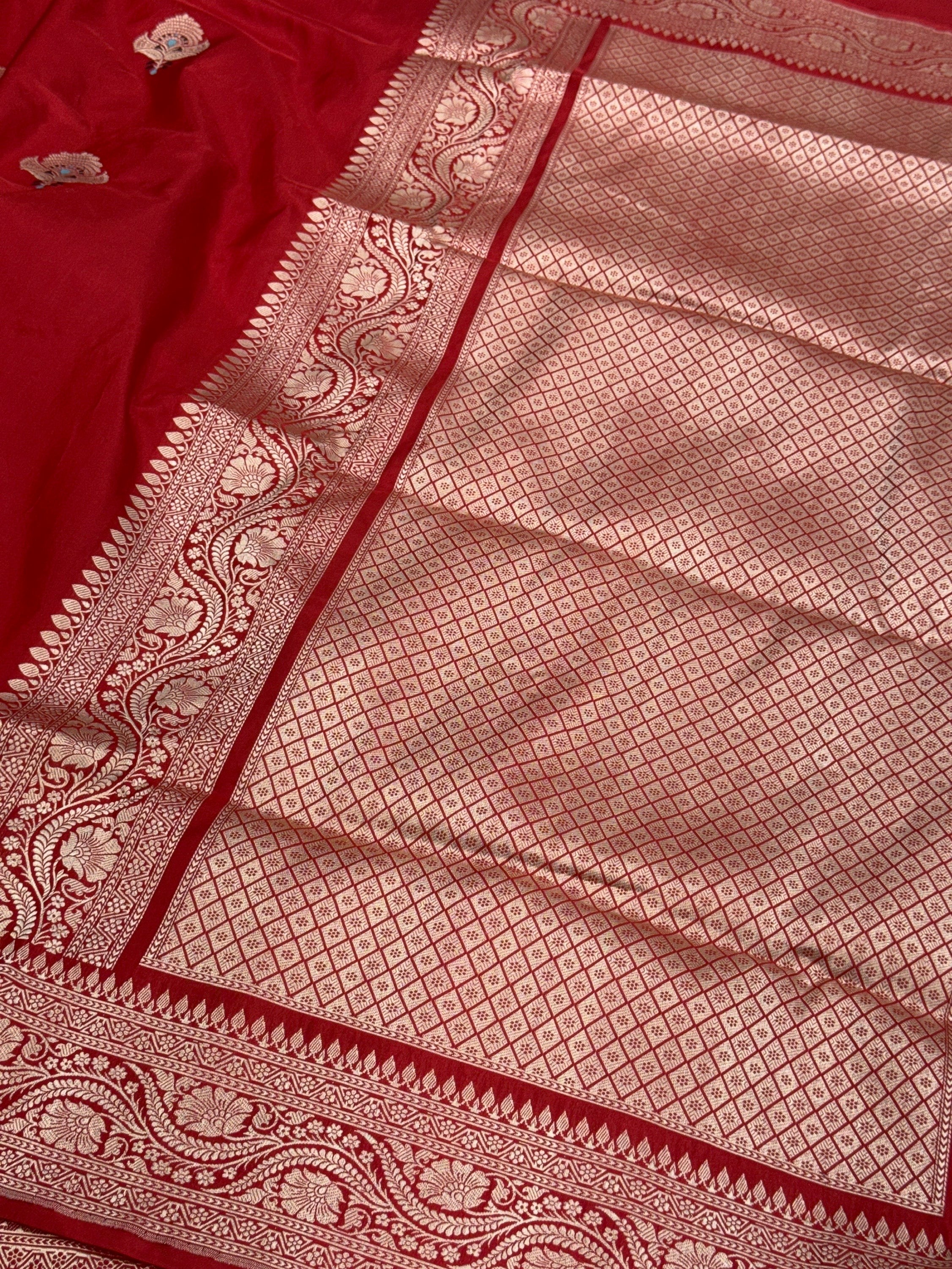 Red Handwoven Pure Banarasi Silk Saree