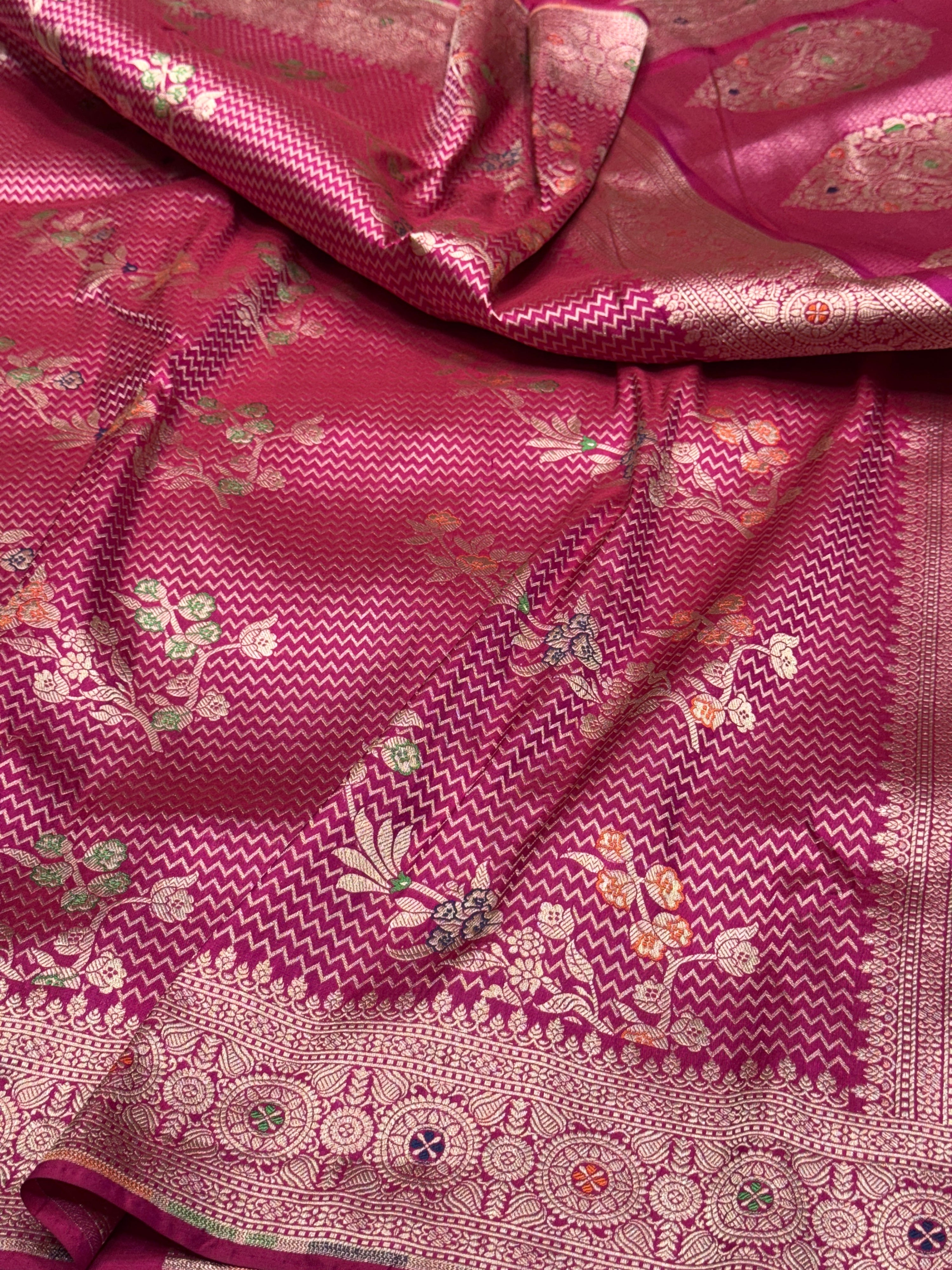 Banarasi Minakari Pure Katan Silk Brocade Saree