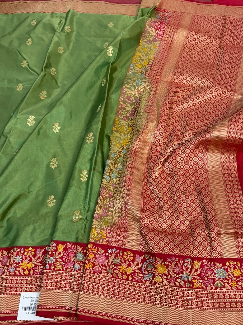 Green Handwoven Banarasi Pure Silk Saree