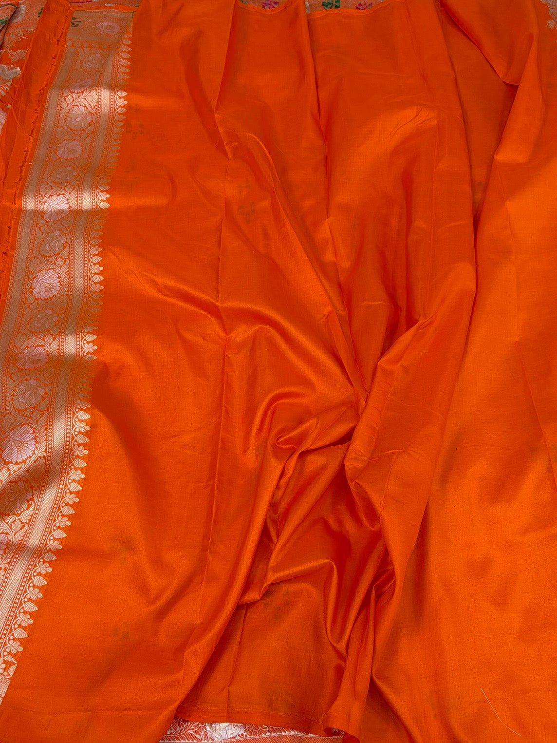 Orange Minakari Banarasi Pure Katan Silk Saree
