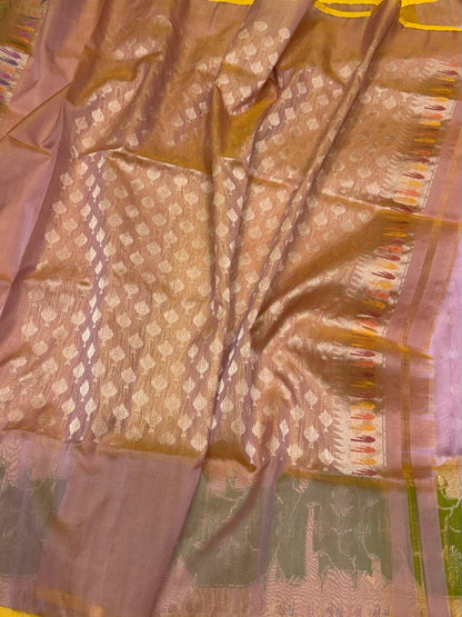 Pink Handwoven Pure Organza Silk Saree