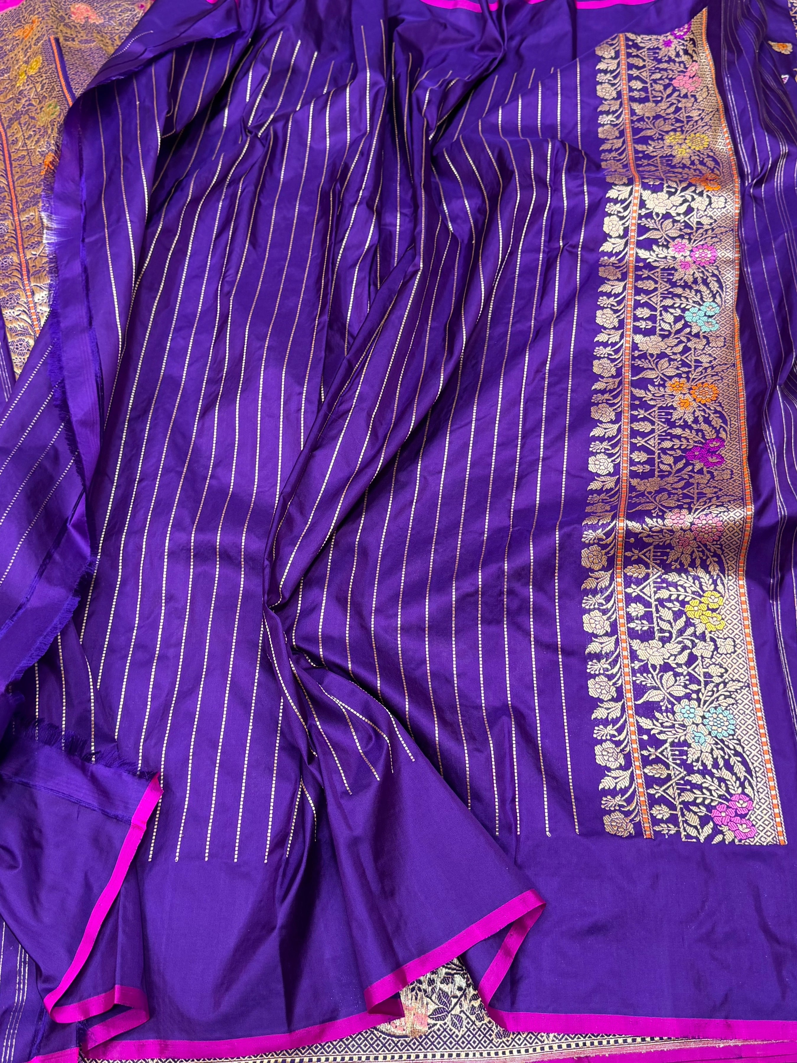 Purple Handwoven Banarasi Pure Silk Saree