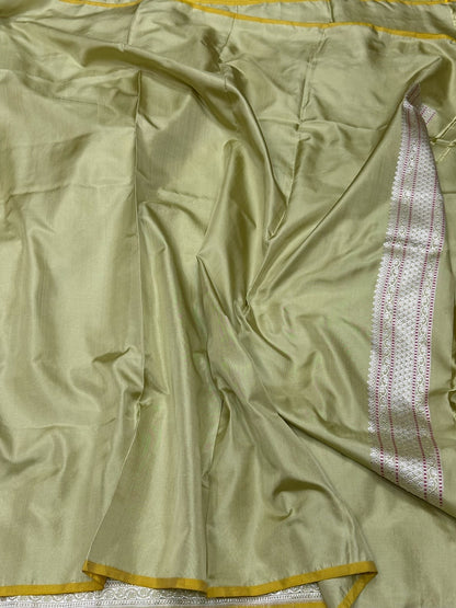 Pista Green Handwoven Pure Banarasi Ektara Silk Saree