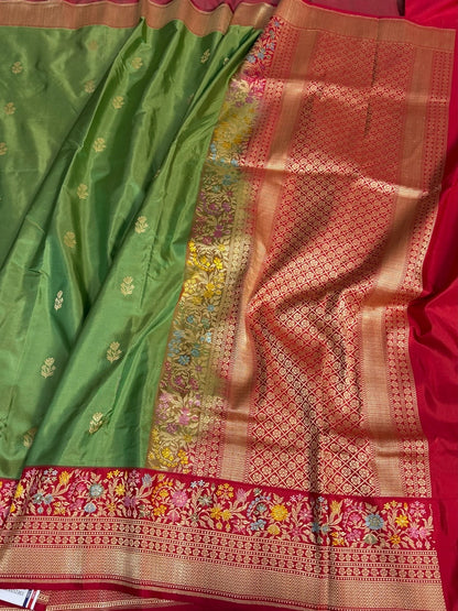 Green Handwoven Banarasi Pure Silk Saree
