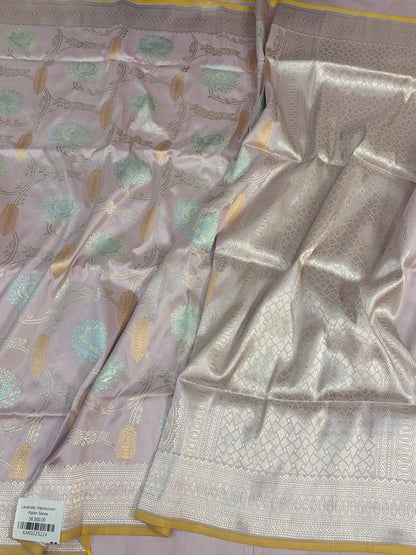 Mauve Handwoven Pure Banarasi Katan Silk Saree