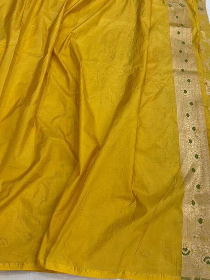 Yellow Banarasi Minakari Pure Silk Saree