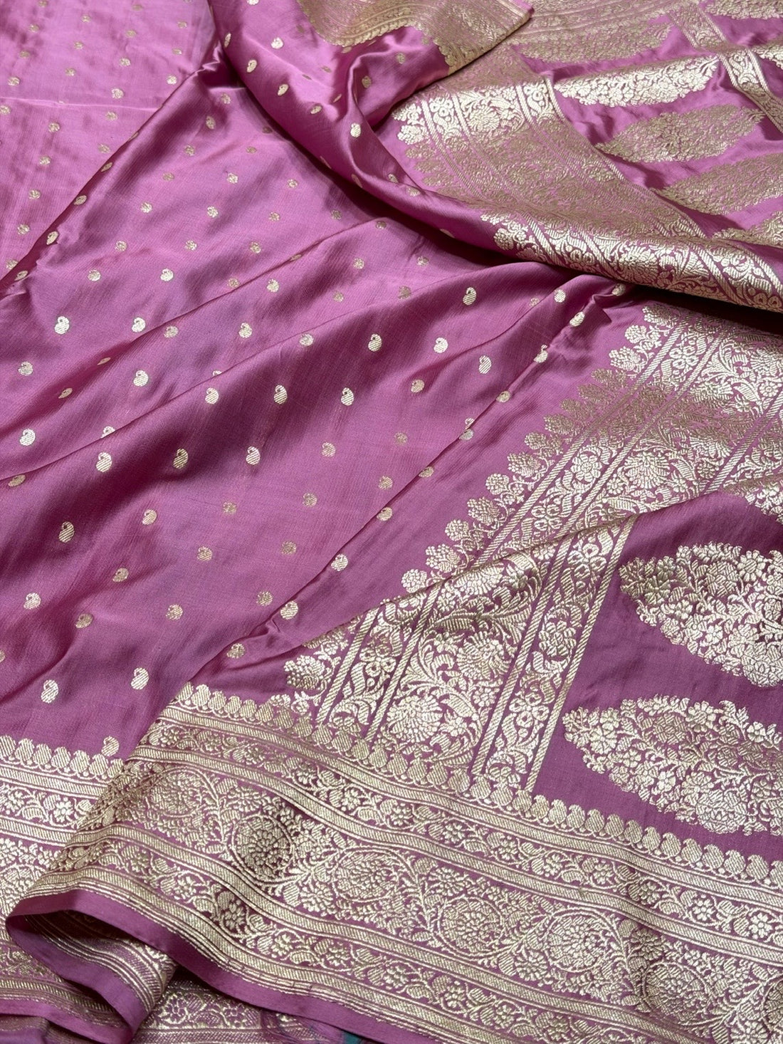 Gajiri Pink Handwoven Vintage Pure Banarasi Satin Silk Saree
