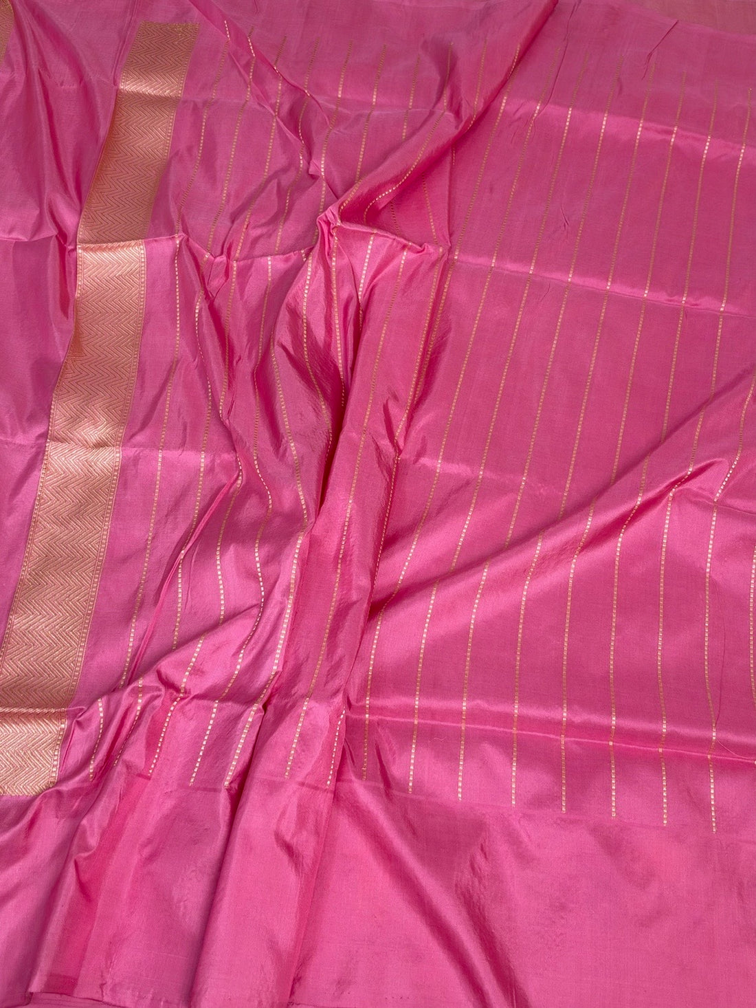 Baby Pink Handwoven Pure Banarasi Tissue Silk Saree