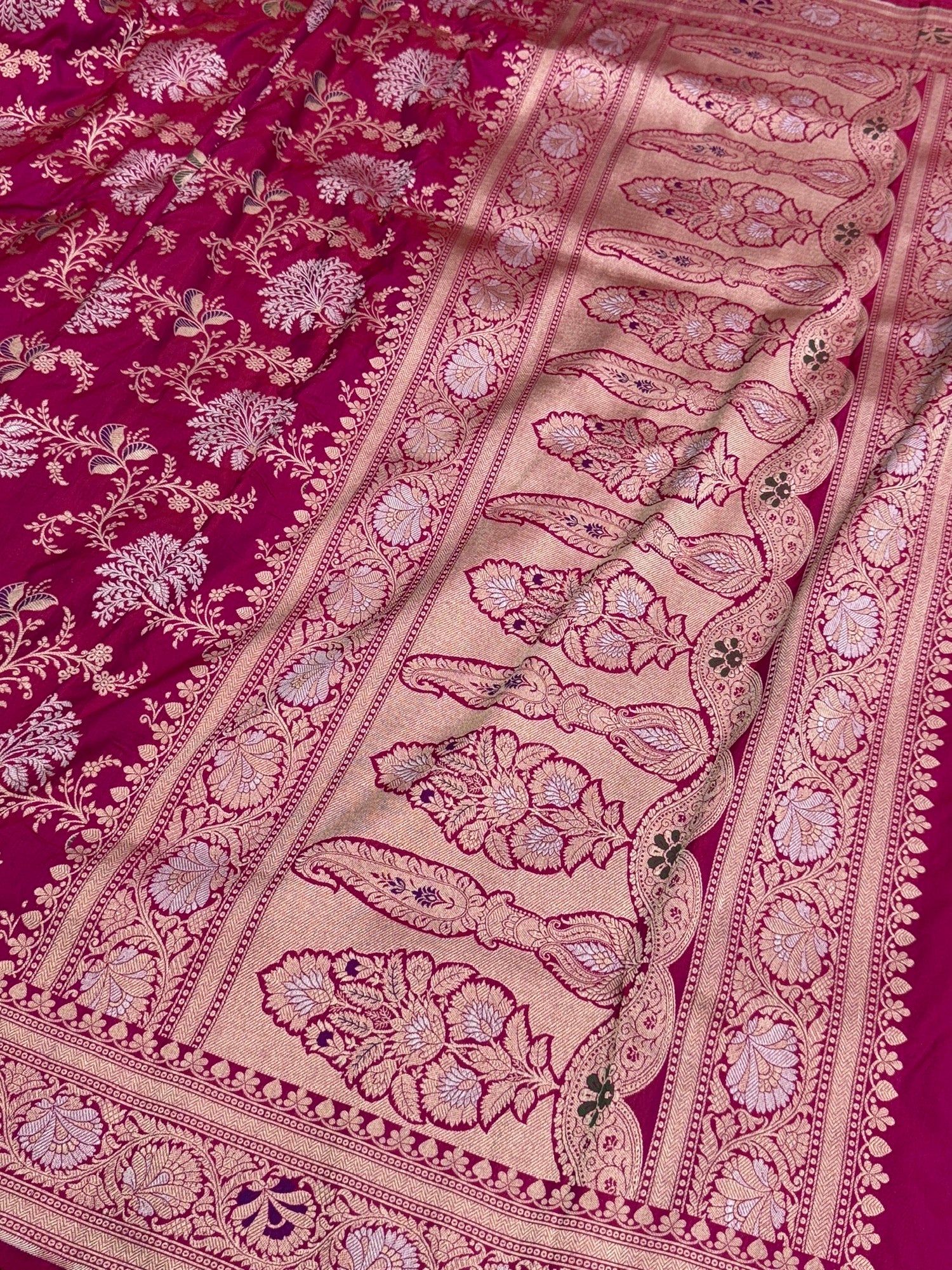 Banarasi Minakari Pure Katan Silk Saree | Pure Silk | Minakari Work | Cutwork Technique | Banarasi Katan Silk Saree