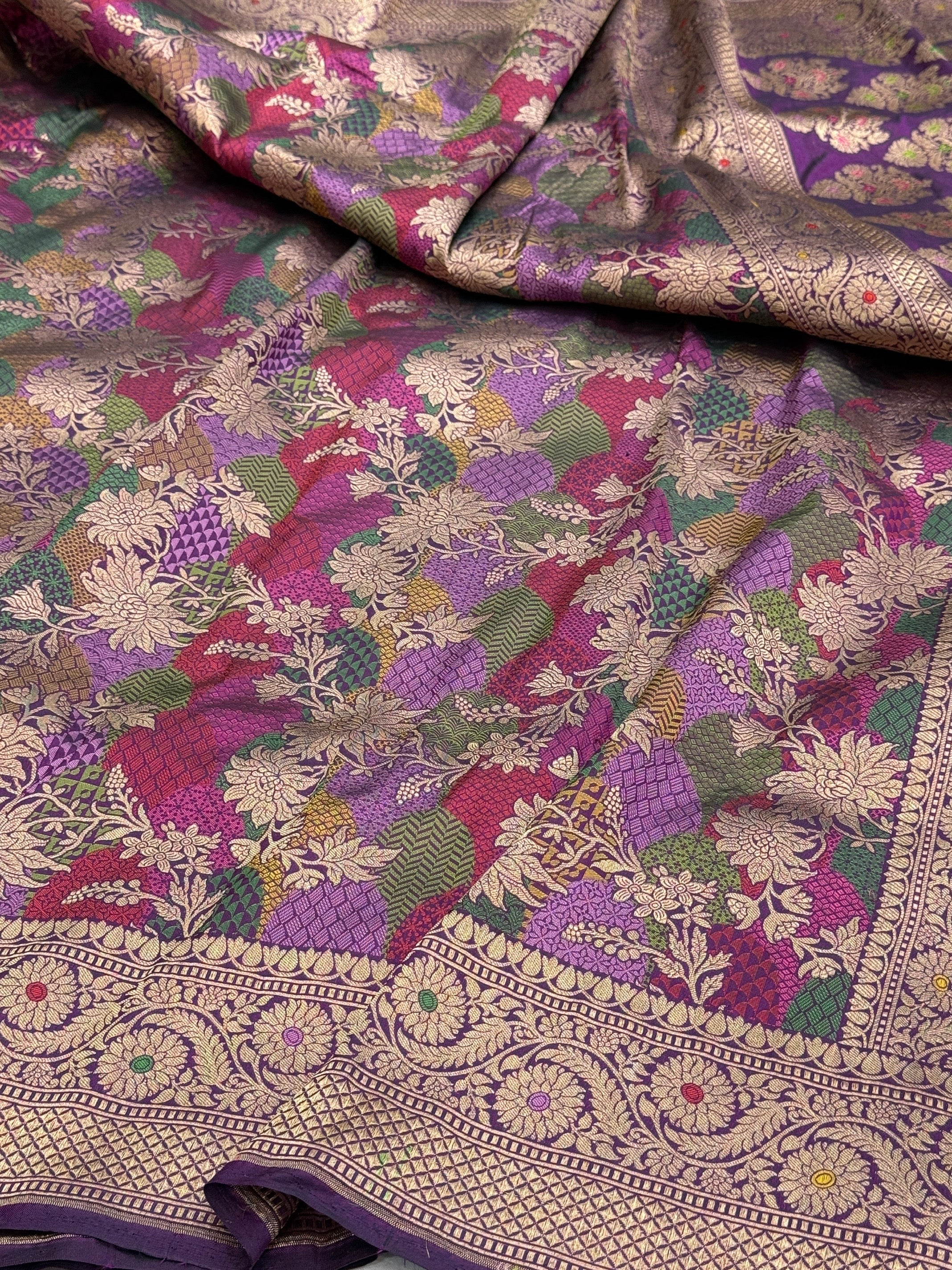 Banarasi Tilfi Minakari Pure Katan Silk Saree | Pure Silk | Minakari Work | Cutwork Technique | Banarasi Katan Silk Saree