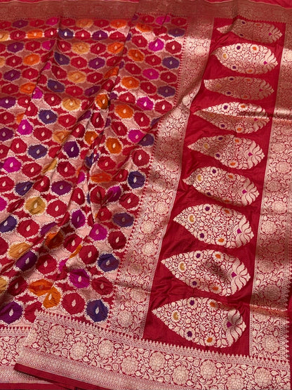 Banarasi Pure Rangkaat Silk Saree – Cutwork Weave in 100% Pure Katan Silk