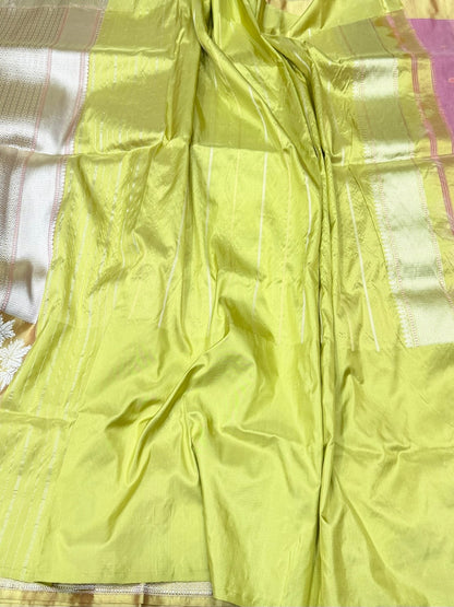 Gajiri Pink Handwoven Pure Organza Silk Saree