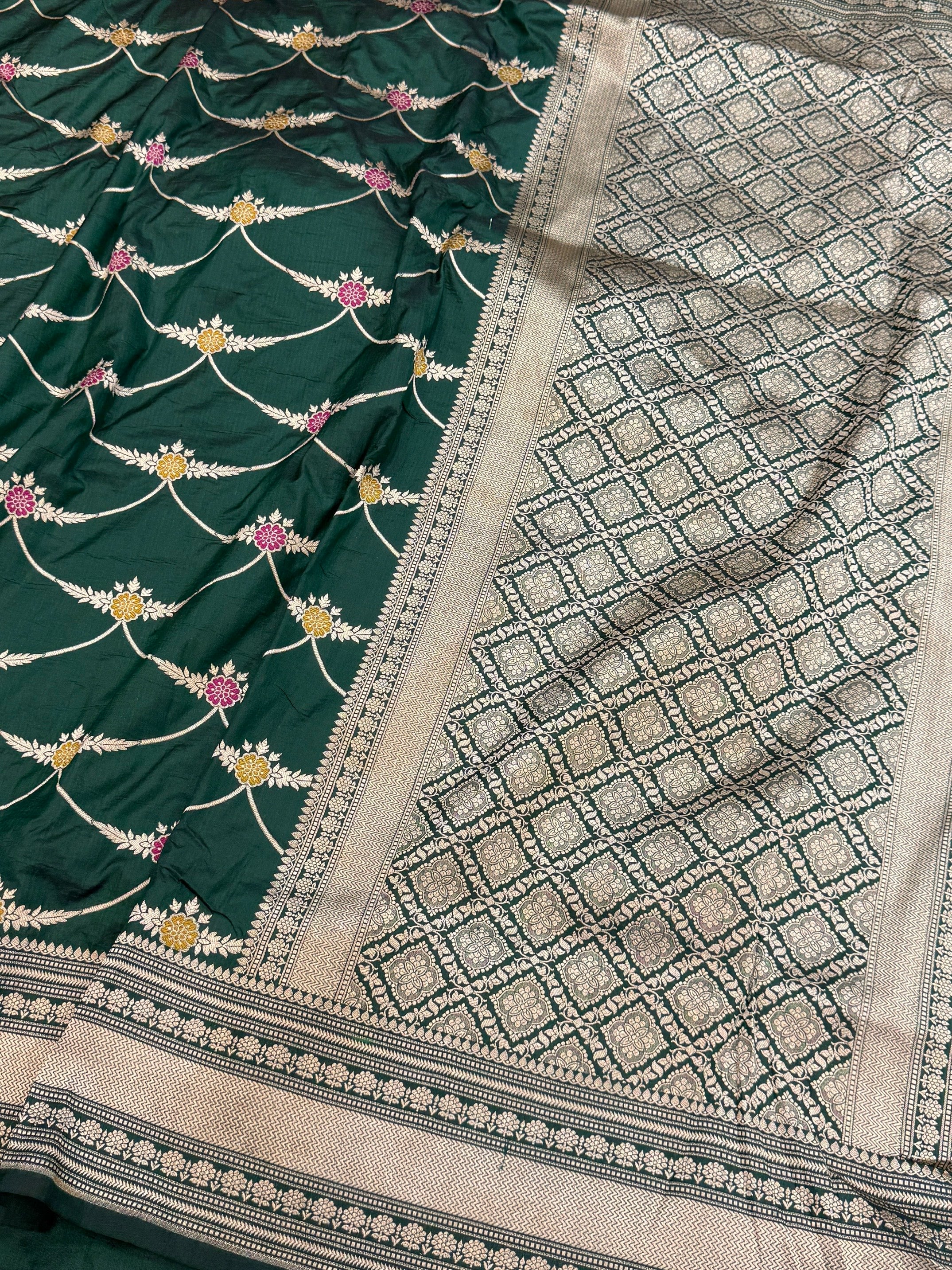 Yellow Banarasi Minakari Pure Katan Silk Saree | Pure Silk | Minakari Work | Cutwork Technique | Banarasi Katan Silk Saree