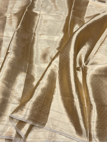 Gold Banarasi Pure Tissue Brocade Silk Saree – Festive &amp; Wedding Saree