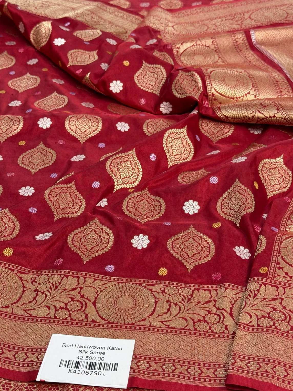 Red Handwoven Pure Silk Banarasi Saree