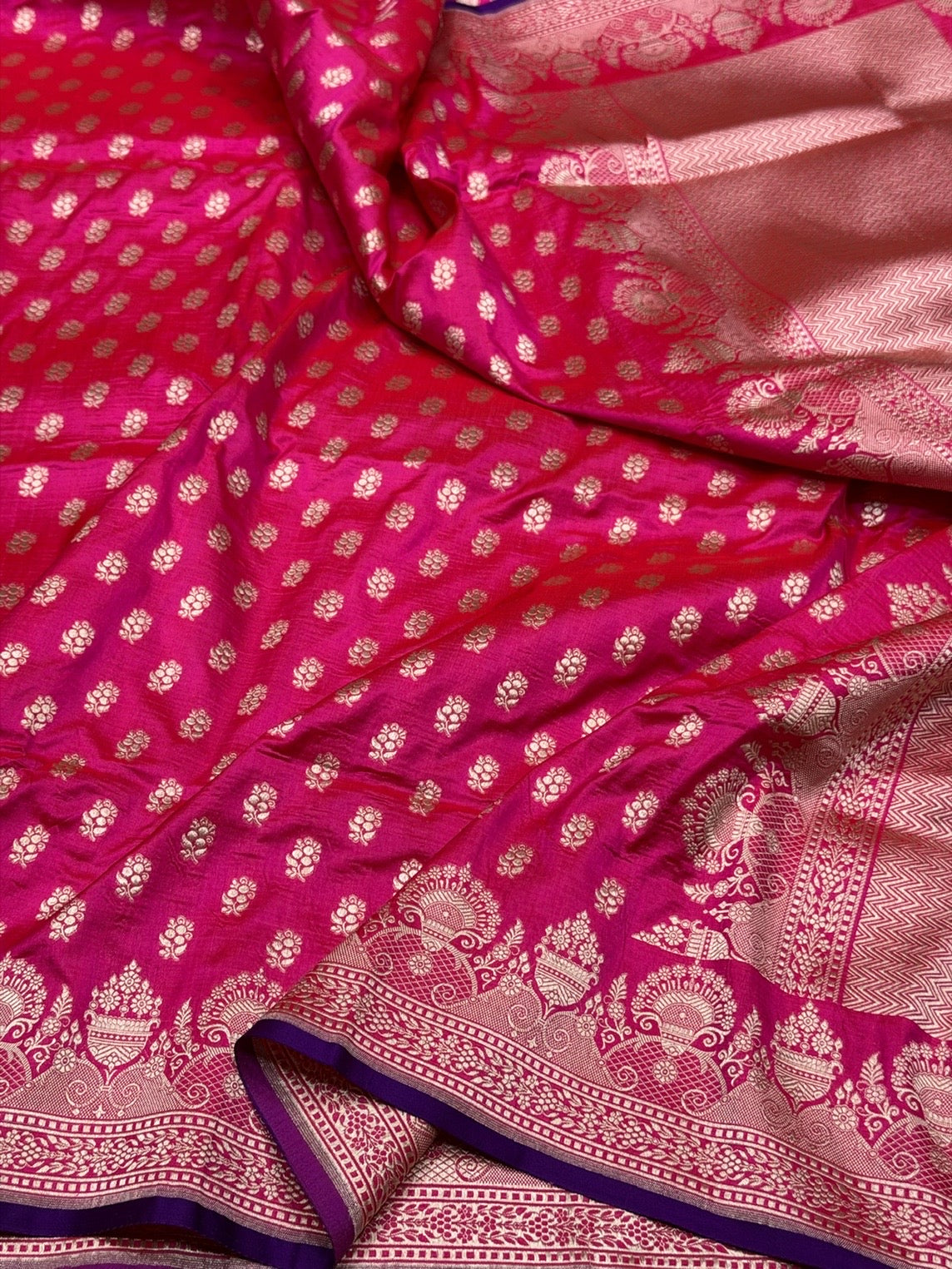 Banarasi Silk Saree in Cutwork Weave – Katan Silk Elegance