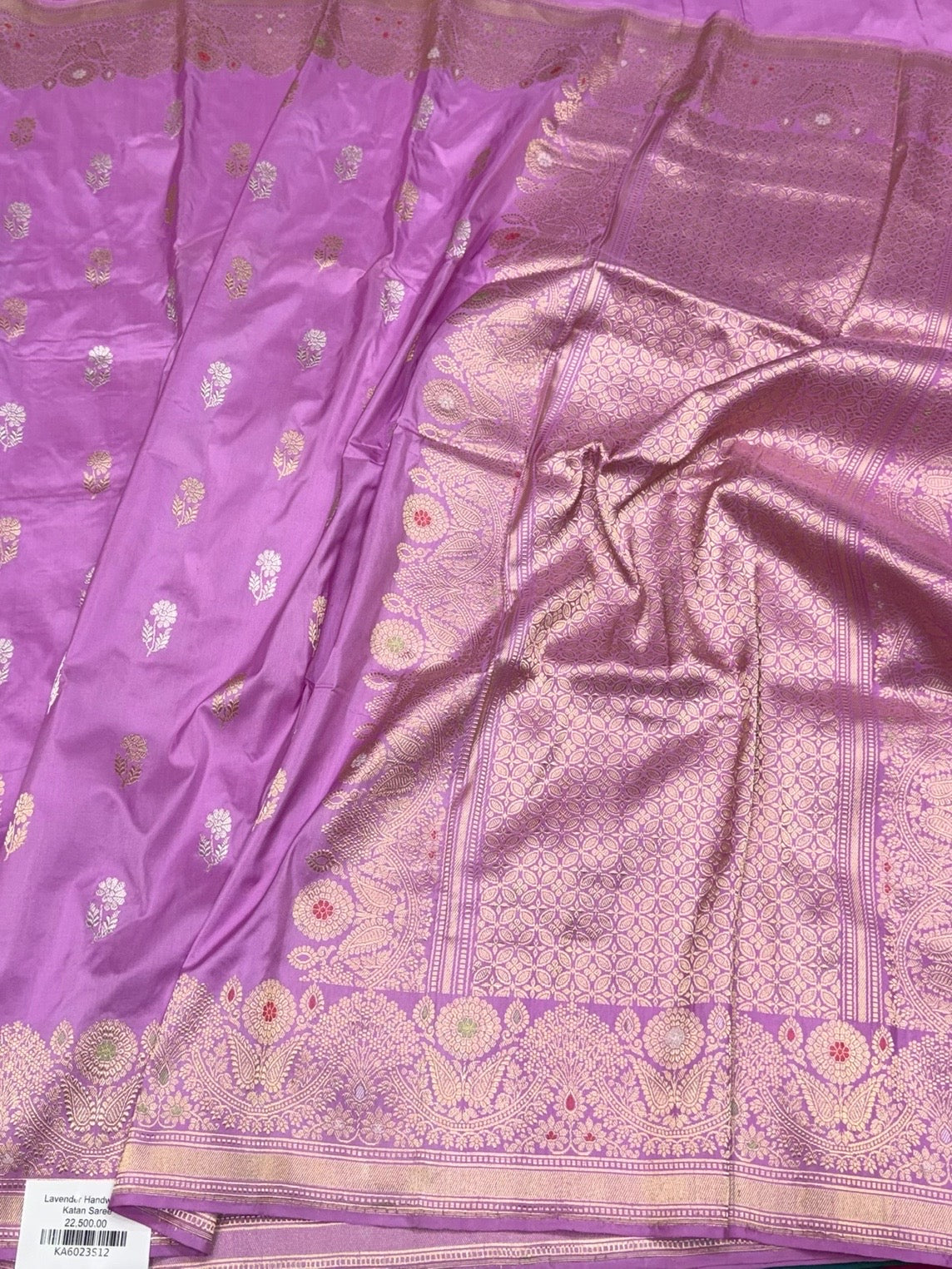 Lavender Handwoven Pure Banarasi Silk Saree