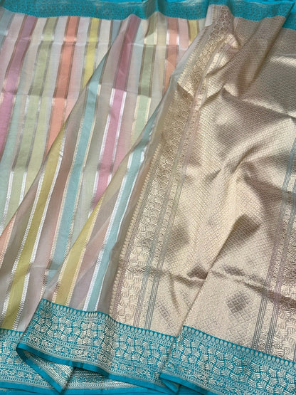 Handwoven Pure Organza Rangkaat Silk Saree