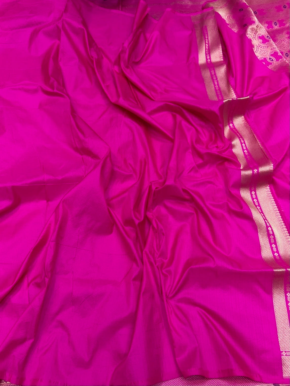 Rani Pink Banarasi Minakari Pure Silk Brocade Saree
