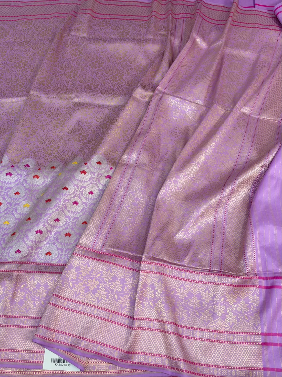 Lavender Handwoven Banarasi Pure Katan Silk Saree