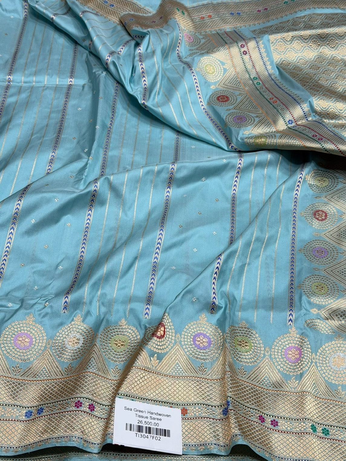 Sea Blue Handwoven Pure Banarasi Silk Saree