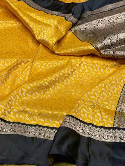 Banarasi Pure Satin Border Silk Saree