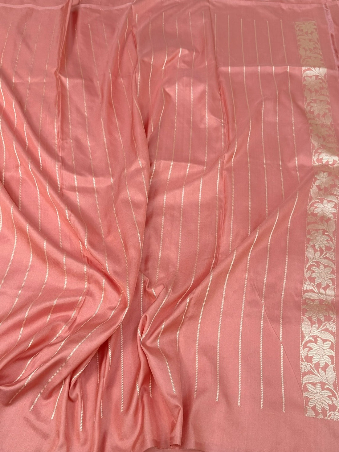 Peach Ektara Handwoven Pure Silk Banarasi Saree