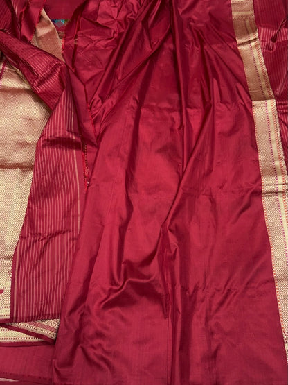 Red Handwoven Pure Banarasi Silk Saree