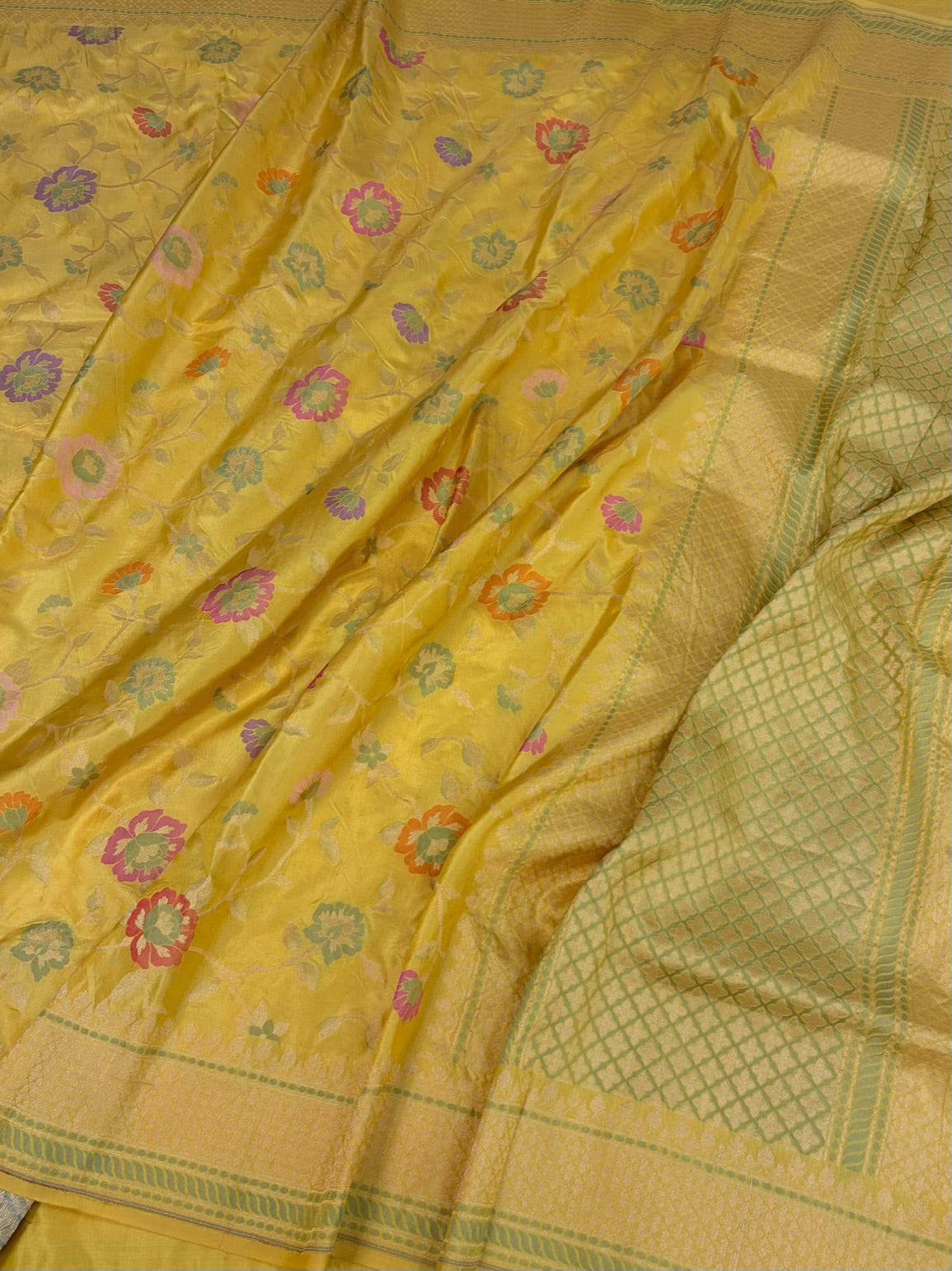 Yellow Banarasi Pure Ektara Silk Saree