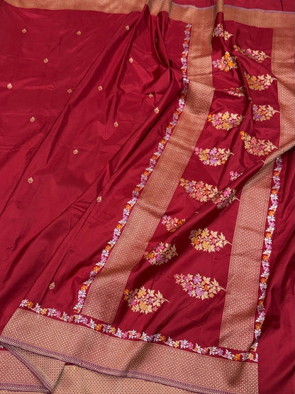 Red Handwoven Pure Banarasi Silk Saree