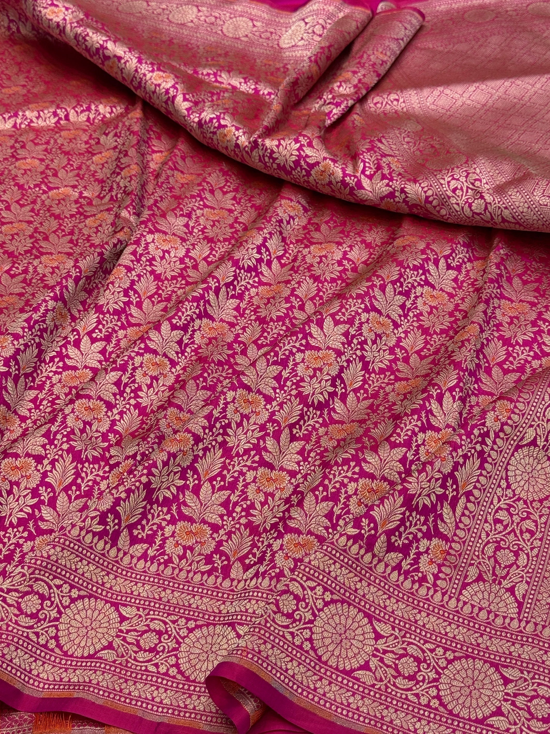 Banarasi Minakari Pure Katan Silk Brocade Saree – Rich Traditional Brocade Weave