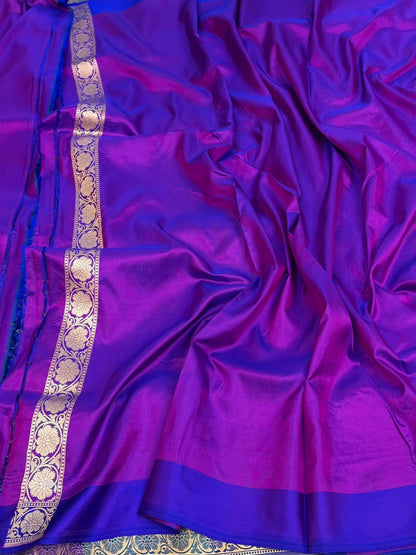 Purple Rangkaat Banarasi Pure Katan Silk Saree