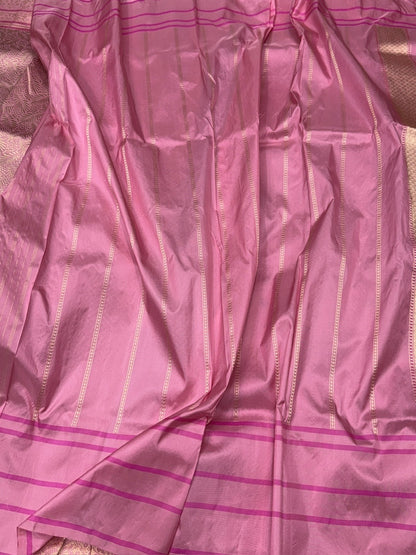 Baby Pink Handwoven Pure Banarasi Silk Saree